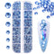 Makartt Blue Nail Rhinestones Flatback Rhinestones Multi-Size Round Crystal Glass Nail Charms Diamonds Nail Jewels Rhinestones for DIY Crafts Make...