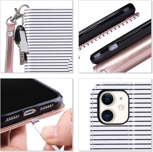 ULAK Compatible with iPhone 11 Wallet Case with Card Holder, PU Leather Flip Cover with Kickstand Magnetic Closure, TPU Shockproof Interior Protec...