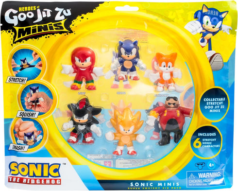 Heroes of Goo JIT Zu Minis Sonic 6 Pack - Collectible Stretchy Minis, 6 Stretchy Sonic Characters...