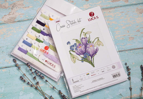 Luca-S Counted Cross Stitch kit Spring Flowers, 17x19cm, DIY...