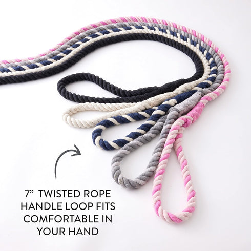 HonestBaby Collars and Leash Sets Braided and Vegan Suede for Dogs Organic Cotton for Pets, Soft Pink/Bright Pink, One Size...