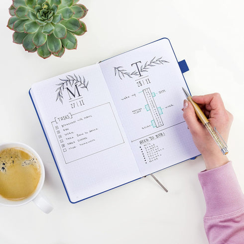 Clever Fox Dotted Notebook – Dot Grid Bullet Numbered Pages Hard Cover Notebook Journal With Thick 120g Paper and Pen Loop, Stickers, 3 Bookmarks,...