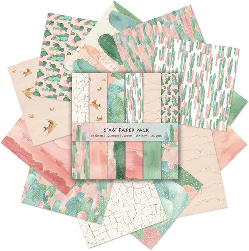 24 Sheets 12 Designs Scrapbook Paper Pad,6"×6” Single-Sided Decopodge Craft Paper,Cardstock Paper,Christmas Scrapbooking DIY Decorative Background...