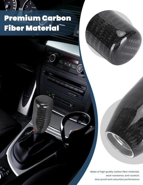 Car Gear Shift Knob, Carbon Fiber Shifter, Universal Carbon Fiber Shift Knob, Shift Knob 5 Speed, Car Gear Knob Manual Stick Shift Knob Shifter wi...
