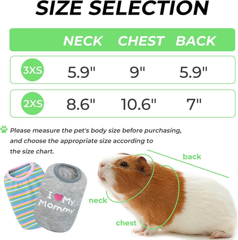 Guinea Pig Clothes - 2 Pack Cute Small Animal Vest Clothes for Rat Rabbit Chinchila ferret Kitten Chihuahua MiniDogs - Soft Breathable T-Shirt Pet...