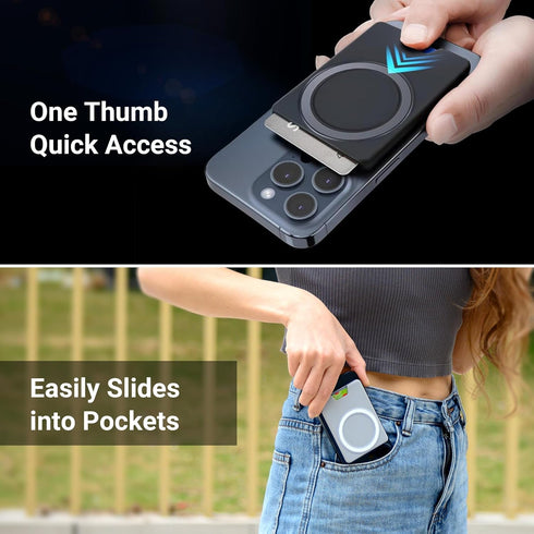 PROfezzion Magnetic Wallet with Double Magnets, Plastic Mag Safe Card Holder Slim Magnetic Phone Wallet Compatible with iPhone 15 14 13 12 Series ...