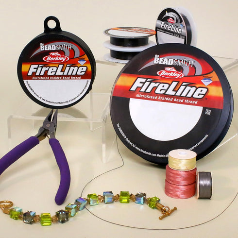 The Beadsmith Fireline by Berkley – Micro-Fused Braided Thread – 6lb. Test.006”/.15mm Diameter, 125 Yard Spool, Crystal Color – Super Strong Strin...