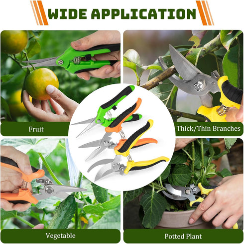 3 Pack Pruning Shears, Garden Shears, Pruning Shears For Gardening, Garden Scissors, Garden Clippers, Gardening Snips, Hand Pruner For Gardening W...