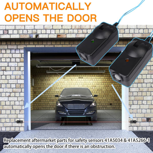 41A5034 Safety Sensor Kit, Garage Door Safety Sensor for Liftmaster Sears Chamberlain Craftsman Garage Door Opener...