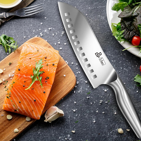 DDF iohEF Kitchen Knife, Chef's Knife In Japanese Stainless Steel Professional Santoku Cooking Knife, 7 Inch Non-slip Ultra Sharp Knife with Ergon...