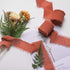 3 Rolls Terracotta Handmade Fringe Fabric Chiffon Silk Ribbon 1.5" x 7Yd Ribbons Set for Wedding Invitations, Bridal Bouquets, Gifts Wrapping, DIY...