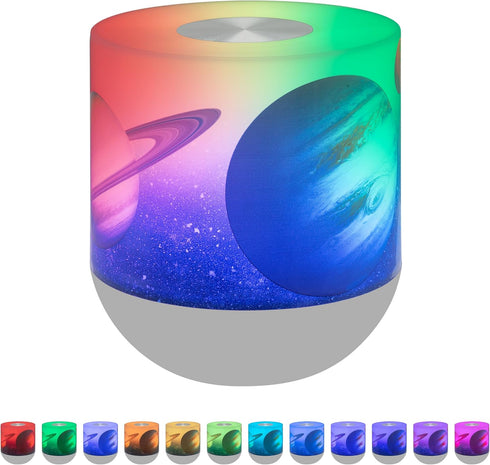 Lights By Night Space and Planets Color-Changing Table Lamp, Night Light, Touch/Tap Sensor Dimmable White Light Ideal for Children's Bedroom, Bath...