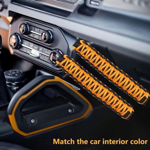 Headrest Grab Handles for Jeep Wrangler, Toyota Tacoma, Trucks, SUV, Ford Bronco - Paracord Handles, Universal, Yellow, 1 Pair...