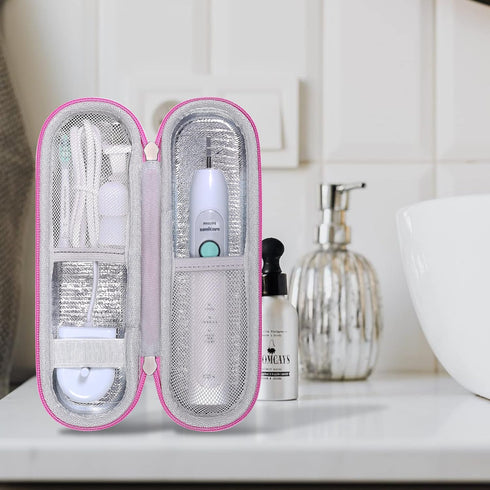 khanka Hard Electric Toothbrush Travel Case with 2 Pack Toothpaste Cap, Compatible with Philips Sonicare ProtectiveClean 4100 5100 5300 6100 6500,...