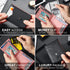 GSOIAX Mens Slim Wallet for Men Minimalist Genuine Leather Carbon Fiber Rfid Blocking Bifold Credit Card Holder With Gift Box (Pink and Carbon Bla...