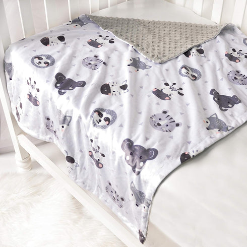 Baby Blanket Super Soft Plush with Double Layer Dotted Backing, Lovely Brown Animals Printed Unisex Design Receiving Blanket, 30x40 Inch...