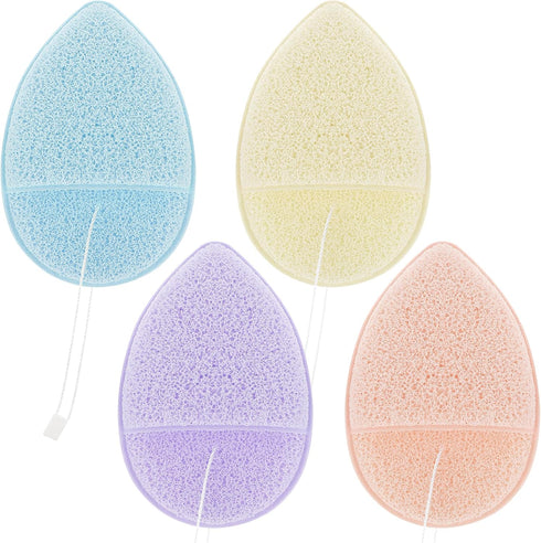 Qianyu 4 Pcs Gentle Facial Sponges Deep Pore Cleansing and Exfoliating Blackheads Daily Facial Cleansing Makeup Remover Reusable Glove Bath Sponge...