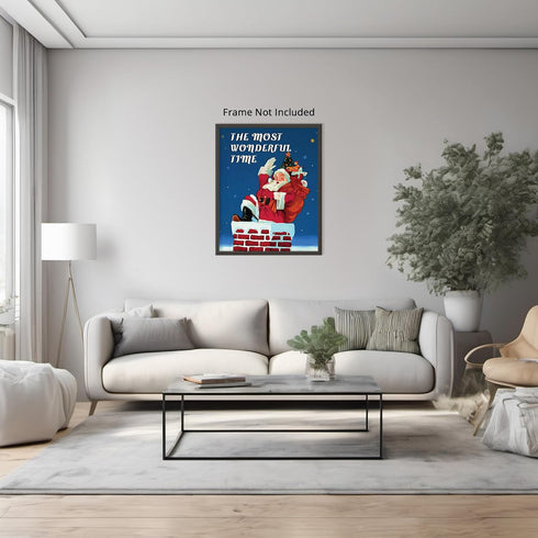 Posterizer 1 pcs-Christmas-Santa poster-The most wonderful time-Holiday Poster Collection-Quotes and Poems-Decor for Home & Office- unframed wall ...