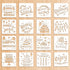 16 Pieces Happy Birthday Stencil for Cakes, 5.9x5.9 inch Happy Bithday Drawing Templates, Reusable Bithday Cake Stencils, Birthday Stencils for Pa...