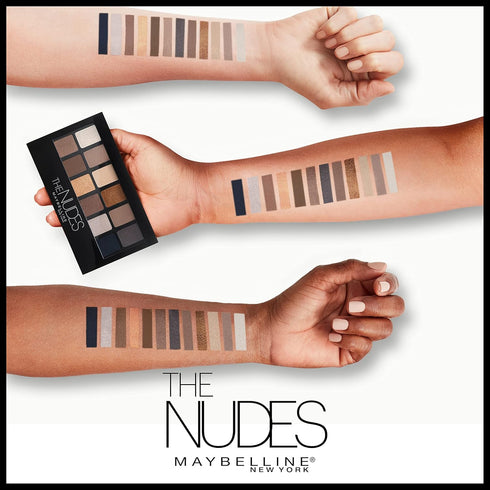 Maybelline The Nudes Eyeshadow Palette Makeup, 12 Pigmented Matte & Shimmer Shades, Blendable Powder, 1 Count...