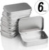 6 Pack Hinged Tin Box Containers - 3.7 x 2.4 x 0.8 inch Metal Tins Storage Boxes with Lids, Rectangular Empty Small Home Craft Organizer for Gift,...