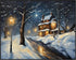 Posterizer 1 pcs-old farm house in snowy winter nature-in oil painting style-10-Landscape & Nature Art-Living Room Bedroom Decor- unframed wall ar...