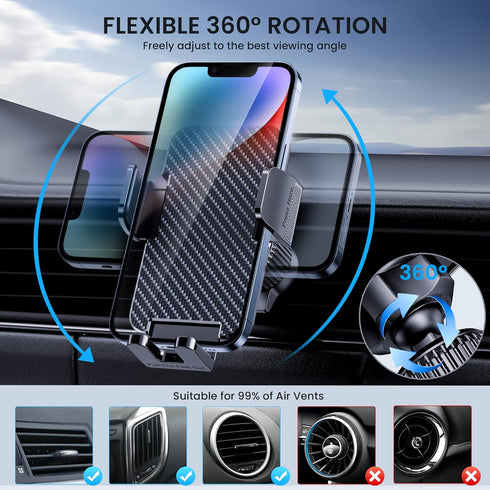 Phone Mount for Car Phone Holder Cell Phone Holder Hands Free Phone Stand for Car Vent Phone Mount Fit iPhone Android Smartphone Universal......