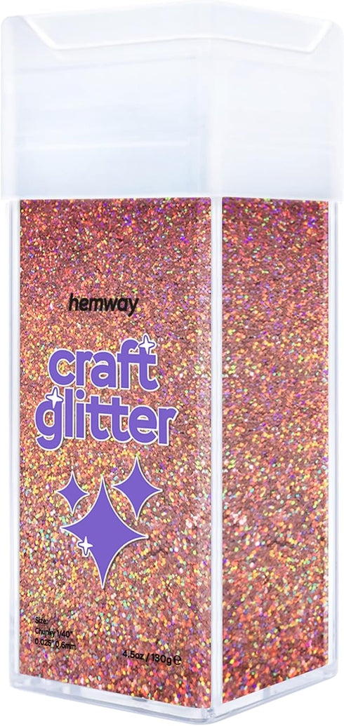 Hemway Craft Glitter Shaker 130g / 4.6oz Glitter for Arts, Crafts, Resin, Tumblers, Nails, Painting, Decoration, Festival, Cosmetic, Body - Chunky...