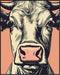 Posterizer 1 pcs-cute cow close up with peach tone background-Art for Animal Lovers-GIft for Men Women Teens-Decor for Home & Office- unframed wal...