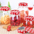 48pcs/24Set Regular Mouth Canning Lids Bands Split-Type for Mason Jar Canning Lids (red and white)...