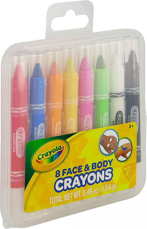Crayola Face & Body Paint Crayons for Kids and Costumes, Washable Body Paint Markers Pack of 8 Classic Colors...