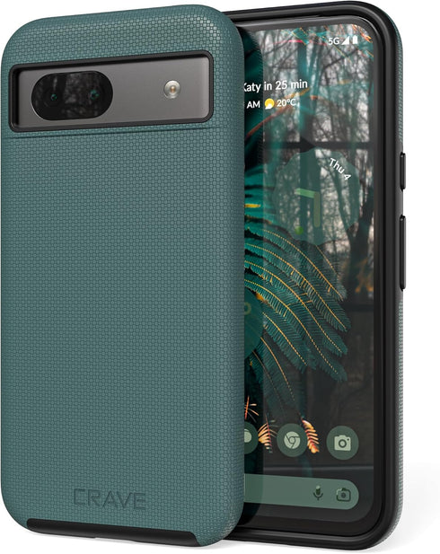 Crave Dual Guard for Google Pixel 8a Case, Shockproof Protection Dual Layer Case for Google Pixel 8a - Forest Green...