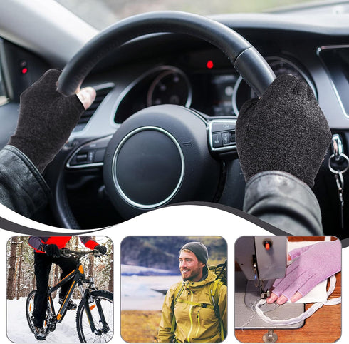 3 Pairs Compression Craft Arthritis Hands Gloves Fingerless Pressure Joint Relief for Quilting Sewing Typing Household Duties (Black, Gray, Purple...