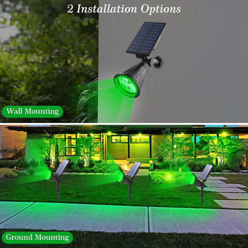 T-SUN Solar Spotlight LED Outdoor Wall Light, IP65 Waterproof, Auto-on At Night/Auto-off by Day, 180°angle Adjustable for Tree, Patio, Yard, Garde...
