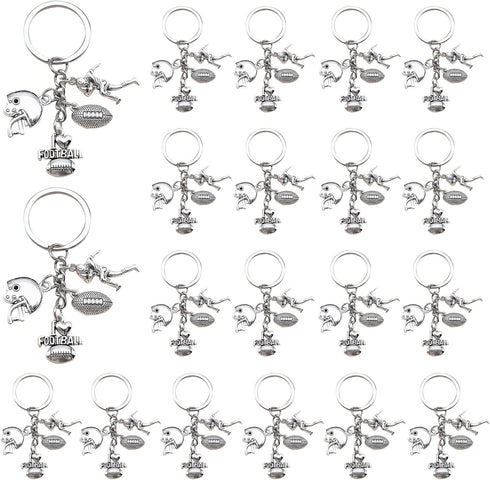 iMagitek 20 Pcs Football Keychains Football Helmet Charm Football Player Charm Keyrings for Football Lover Gifts...