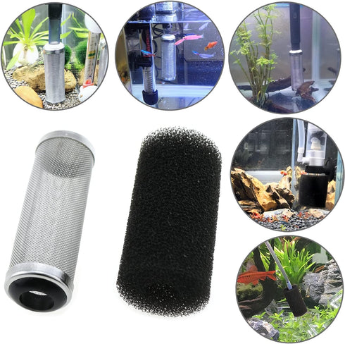 Stainless Steel Aquarium Filter Guard 16mm Pre-Filter Sponge Aquarium Filter Protector Cover Kit for Fish Tank Inlet Pond...
