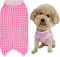 Dog’s Recovery Suit Post Surgery Shirt for Puppy, Wound Protective Clothes for Little Animals(pink white plaid-xs)...