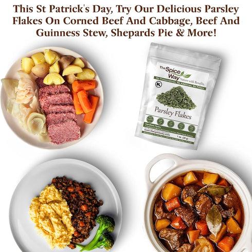 The Spice Way Parsley Flakes - Burst of Freshness in Every Dish! (1 oz) Dried Chopped Leaf - Non -GMO & Vegan-Friendly...