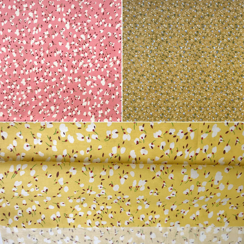 7pcs Fat Quarter Flower Fabric Bundles Quilting Cotton Craft Fabric Pre-Cut Squares Sheets for Patchwork Sewing Quilting and Crafting...