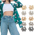 10 Sets Flower Jeans Button Pant Waist Tightener, Adjustable Jean Button Pin, Detachable Jean Button, No Sewing Buttons for Jeans Pant Clips for L...