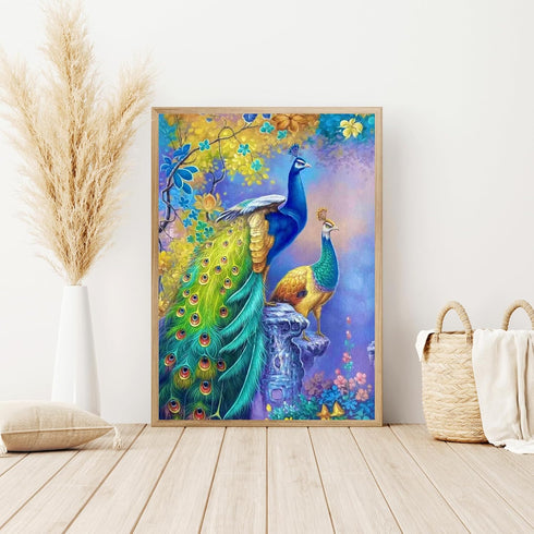Modern Merch Bird Diamond Art, Peacock Diamond Art Kits for Adults, Floral Diamond Painting Scenery Wall Art 12x16in Gem Art DIY Crafts for Adults...