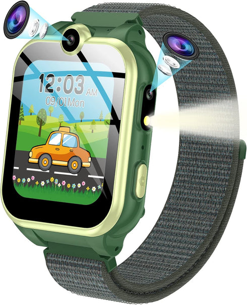 PTHTECHUS Smart Watch,SmartWatch for Kids Girls Audio Stories Kids Smart Watches Ages 4-12,18 Puzzle Games Kids Watch with 2 Camera Video Music Pl...