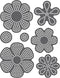 Rhinestone Genie Flowers 001 Magnetic Rhinestone Template, Black...