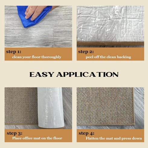 Linen Office Chair Mat for Hardwood Floor, 36"x48" Desk Chair Mat for Hard Floors,Anti-Slip Under Desk Rug Floor Protector for Rolling Chair, Comp...