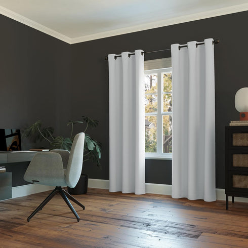 Sun Zero Easton Energy Saving Blackout Grommet Curtain Panel, 40" x 108", Oyster White...