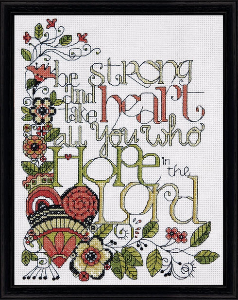 Tobin DW2795 14 Count Heartfelt be Strong Counted Cross Stitch Kit, 8 by 10-Inch...