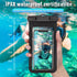 Waterproof Phone Pouch, Waterproof Phone Case for iPhone 15 14 13 12 Pro Max XS Samsung, IPX8 Cellphone Dry Bag Beach Essentials -8.5" (Black Clea...
