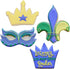 Mardi Gras New Orleans Cookie Cutters 4-Pc. Set Made in the USA by Ann Clark, King Crown, Princess Crown, Mask, Fleur de Lis...