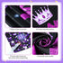 Purple Happy Birthday Door Banner Black Party Decorations for Women Girls Large Cover Backdrop Supplies Background Poster Photo Booth...