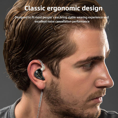 KZ DQS in Ear Monitor Headphones,Dynamic Driver Semi-Open HiFi Bass Earbuds Earphones with Detachable Cable Noise Isolating Earbuds 3.5MM Jack Plu...